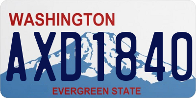 WA license plate AXD1840