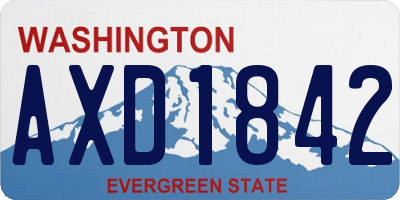WA license plate AXD1842