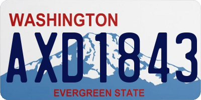 WA license plate AXD1843