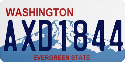 WA license plate AXD1844
