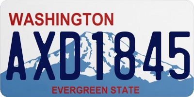 WA license plate AXD1845