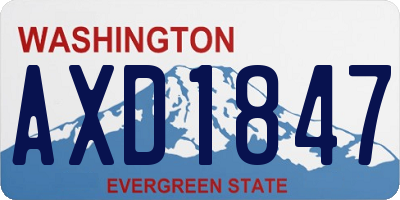 WA license plate AXD1847