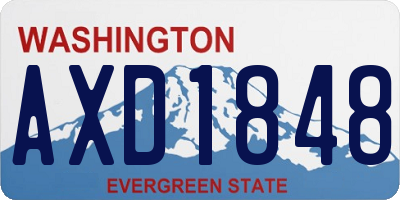 WA license plate AXD1848