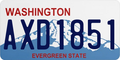 WA license plate AXD1851