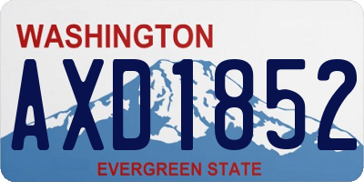WA license plate AXD1852