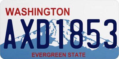 WA license plate AXD1853