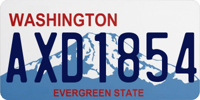 WA license plate AXD1854