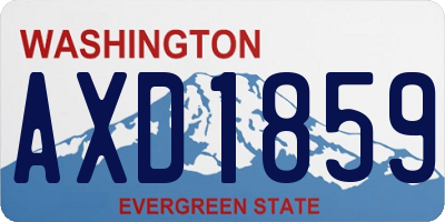 WA license plate AXD1859