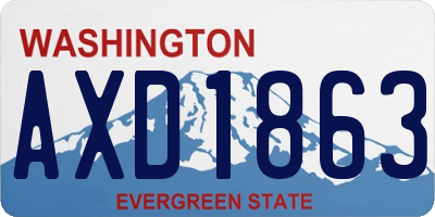 WA license plate AXD1863