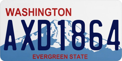 WA license plate AXD1864