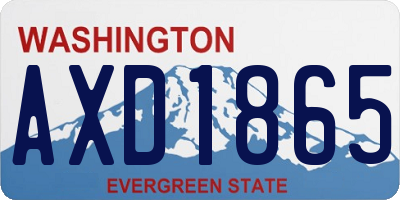 WA license plate AXD1865