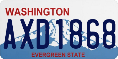 WA license plate AXD1868