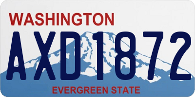 WA license plate AXD1872
