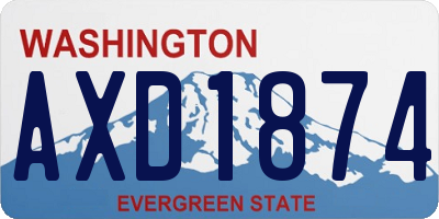 WA license plate AXD1874