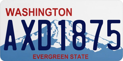 WA license plate AXD1875