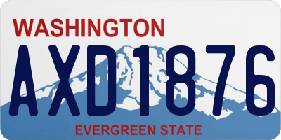 WA license plate AXD1876