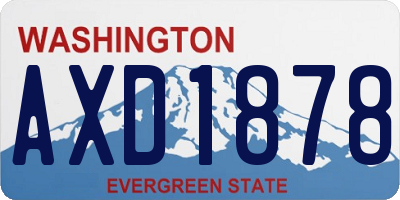 WA license plate AXD1878