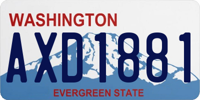 WA license plate AXD1881