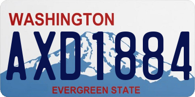 WA license plate AXD1884