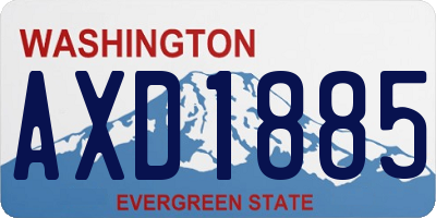 WA license plate AXD1885