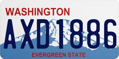 WA license plate AXD1886
