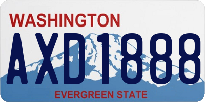 WA license plate AXD1888