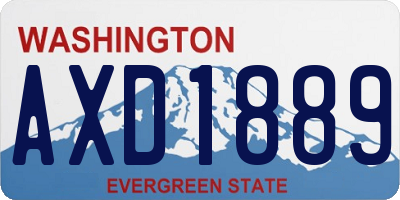 WA license plate AXD1889