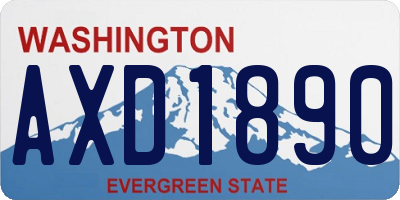 WA license plate AXD1890