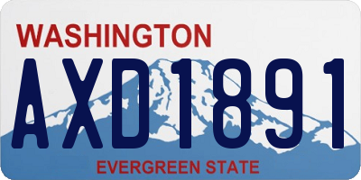 WA license plate AXD1891