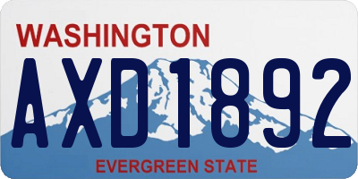 WA license plate AXD1892