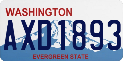 WA license plate AXD1893