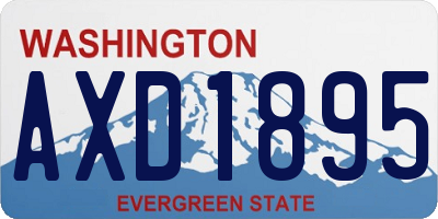 WA license plate AXD1895