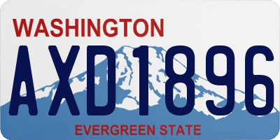 WA license plate AXD1896