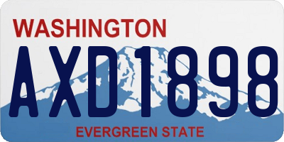 WA license plate AXD1898