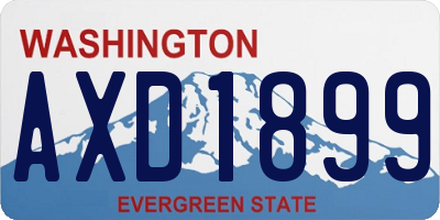 WA license plate AXD1899