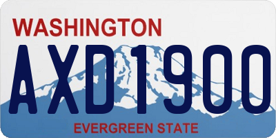 WA license plate AXD1900