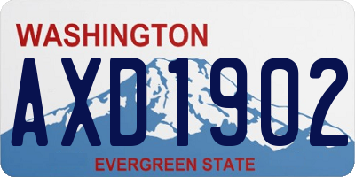 WA license plate AXD1902