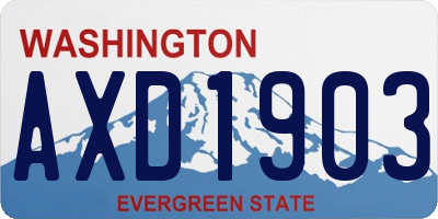 WA license plate AXD1903