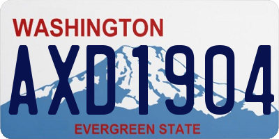 WA license plate AXD1904