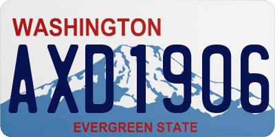 WA license plate AXD1906