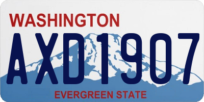 WA license plate AXD1907