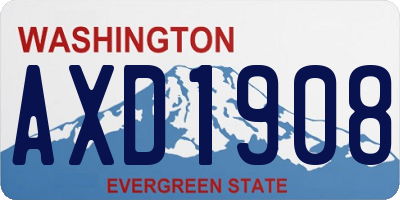 WA license plate AXD1908