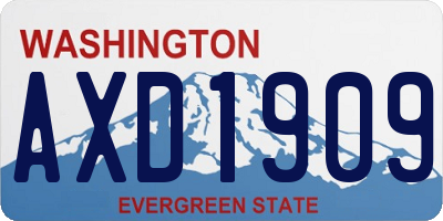 WA license plate AXD1909