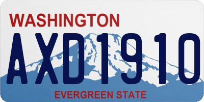 WA license plate AXD1910