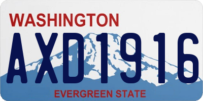 WA license plate AXD1916