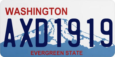 WA license plate AXD1919