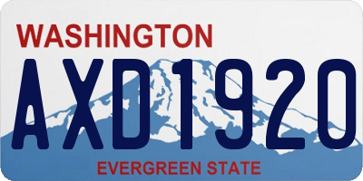 WA license plate AXD1920