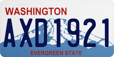 WA license plate AXD1921