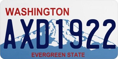 WA license plate AXD1922
