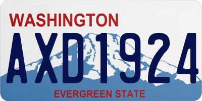 WA license plate AXD1924